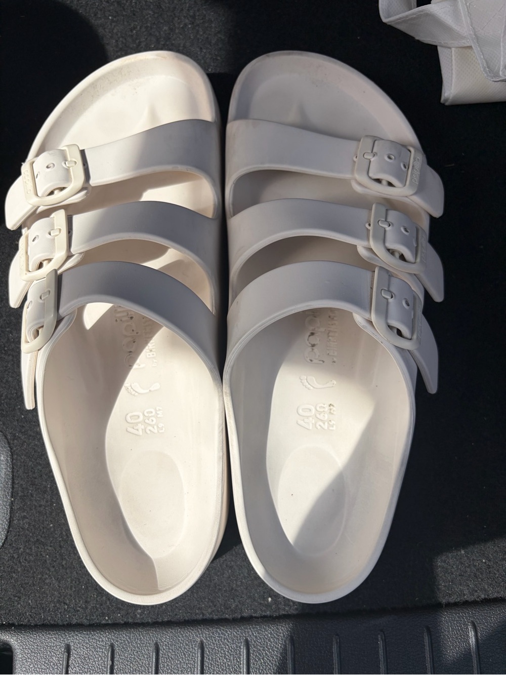 Birkenstock by Papilio Women’s Triple-Buckle Slide Sandals in White